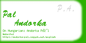 pal andorka business card